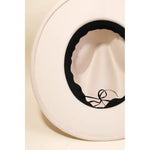 Flat Brim Ribbon Hat In Beige - Infinity Raine