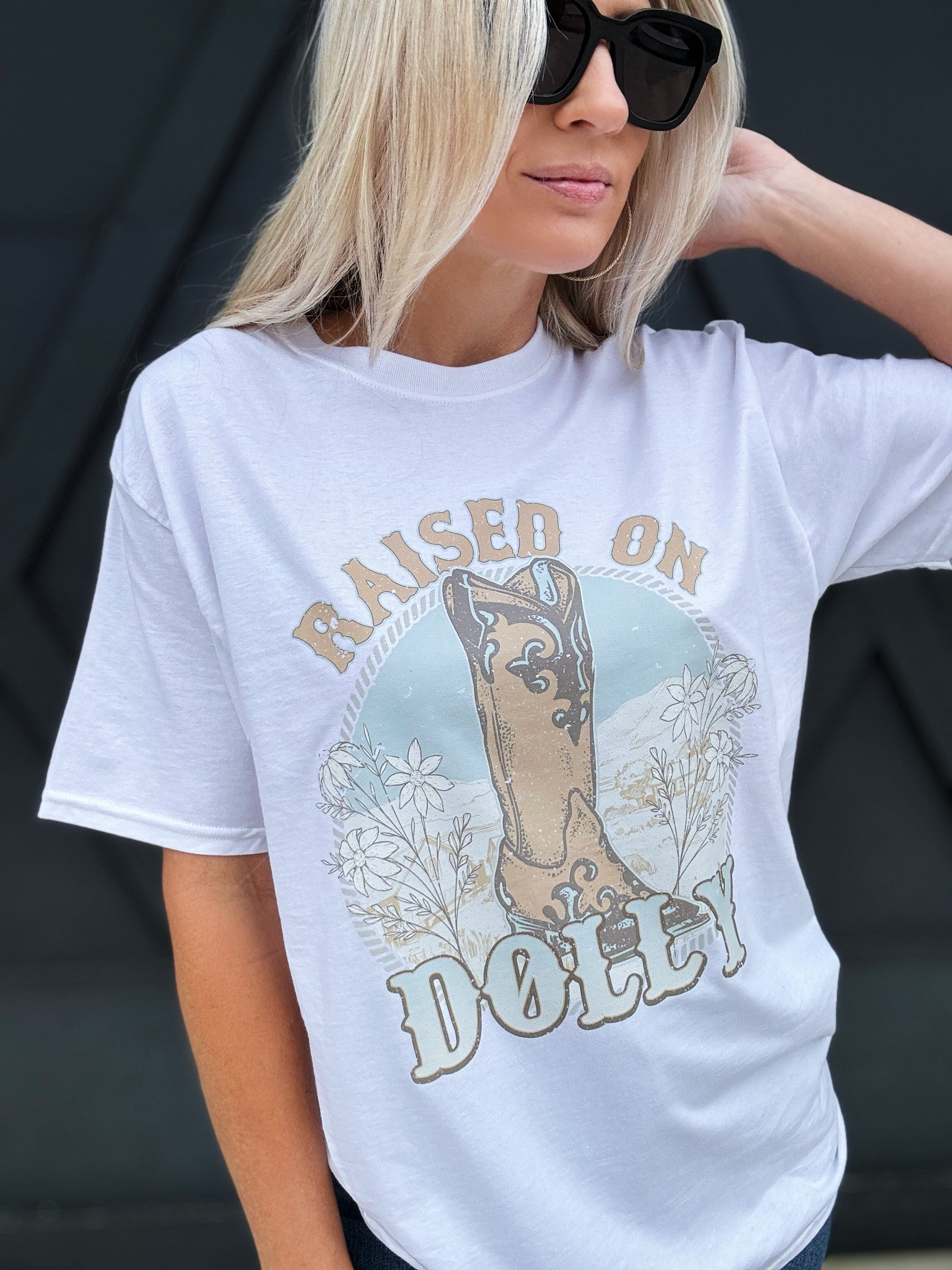 Raised On Dolly Graphic Tee In Off White - Infinity Raine