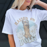 Raised On Dolly Graphic Tee In Off White - Infinity Raine