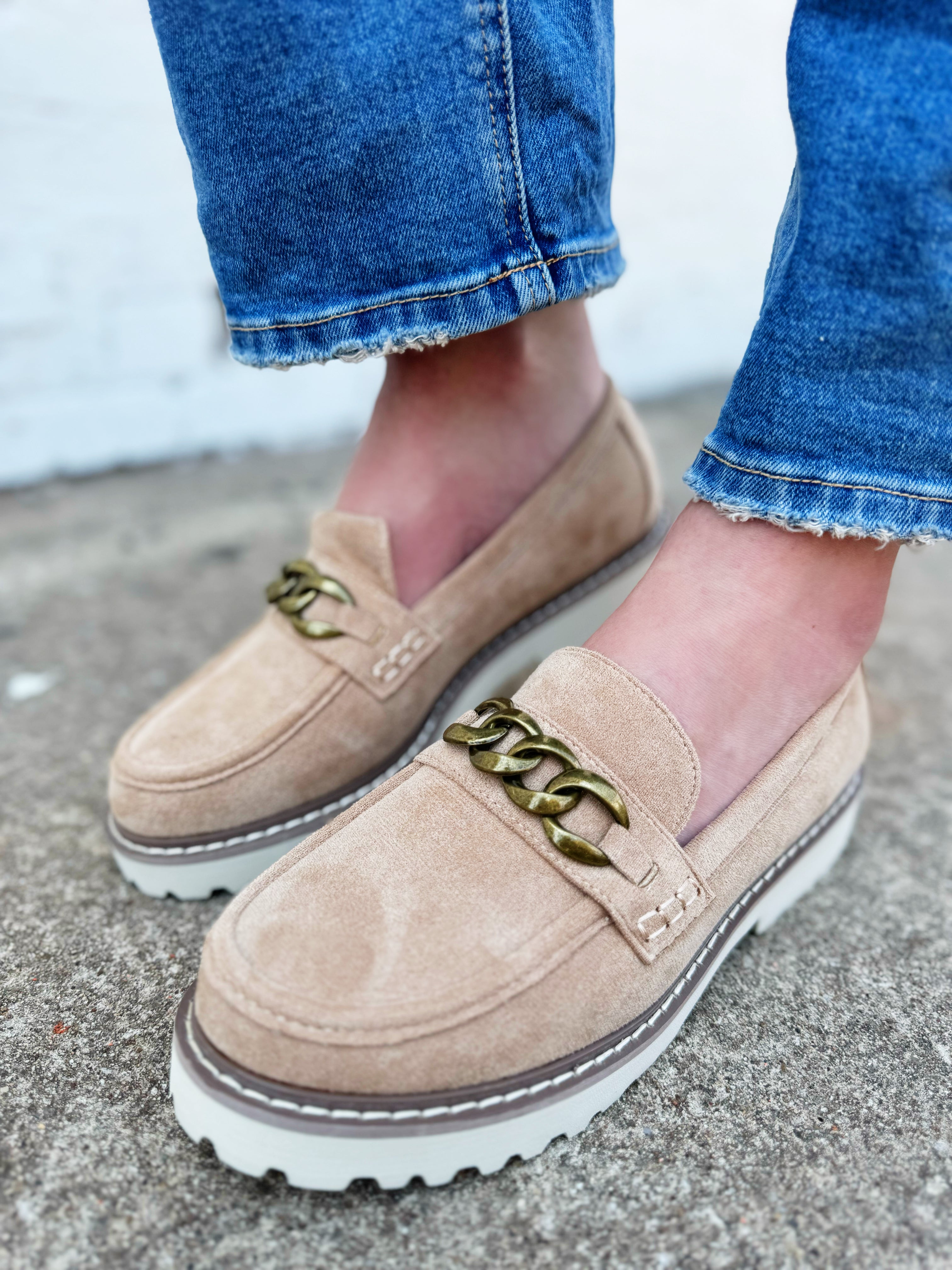 Corkys Literally Faux Suede Loafers In Camel - Infinity Raine