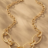 Hammered Chunky Chain Necklace In Gold - Infinity Raine
