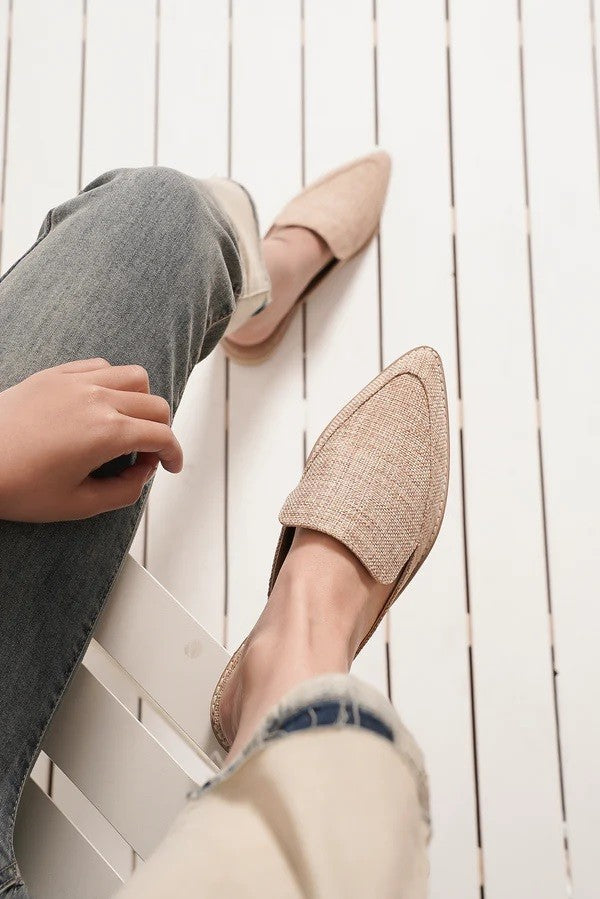 Flat Woven Slip On in Taupe - Infinity Raine