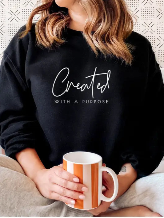 Created With A Purpose Sweatshirt In Black - Infinity Raine