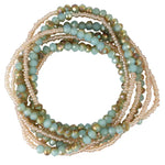 Beaded Bracelet Or Necklace In Turquoise and Peach - Infinity Raine