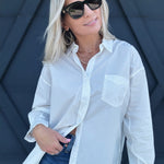 Relaxed Button Down Shirt In White - Infinity Raine