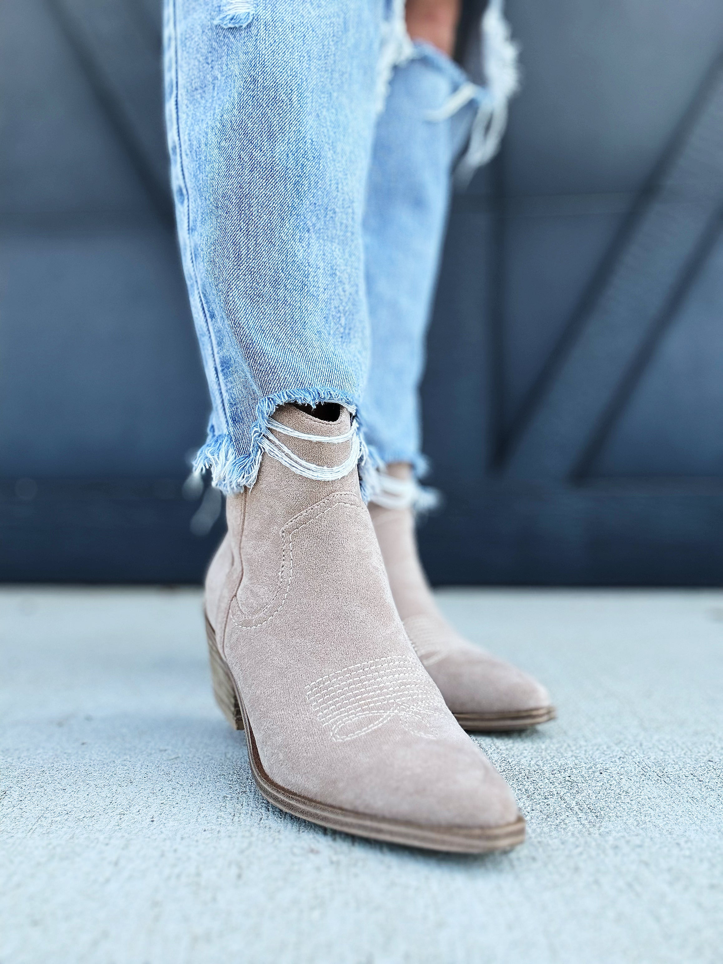 Corkys Quittin Time Booties In Sand Faux Suede - Infinity Raine