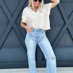 Vervet 90's Vintage Super High Rise Flare Jeans In Tender - Infinity Raine