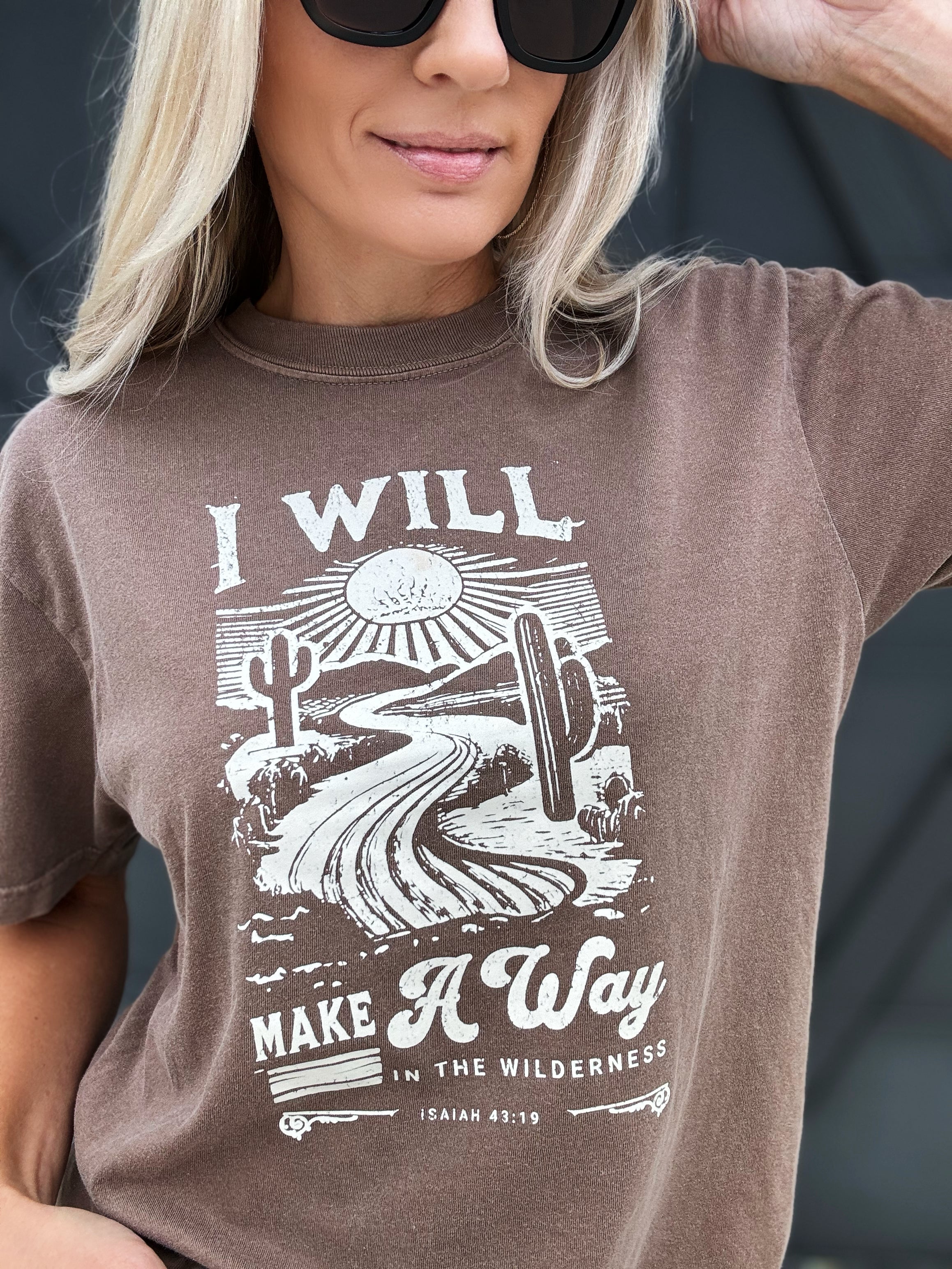 I Will Isaiah Graphic Tee In Chocolate - Infinity Raine