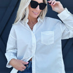 Relaxed Button Down Shirt In White - Infinity Raine