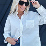 Relaxed Button Down Shirt In White - Infinity Raine