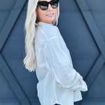 Relaxed Button Down Shirt In White - Infinity Raine