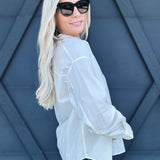 Relaxed Button Down Shirt In White - Infinity Raine