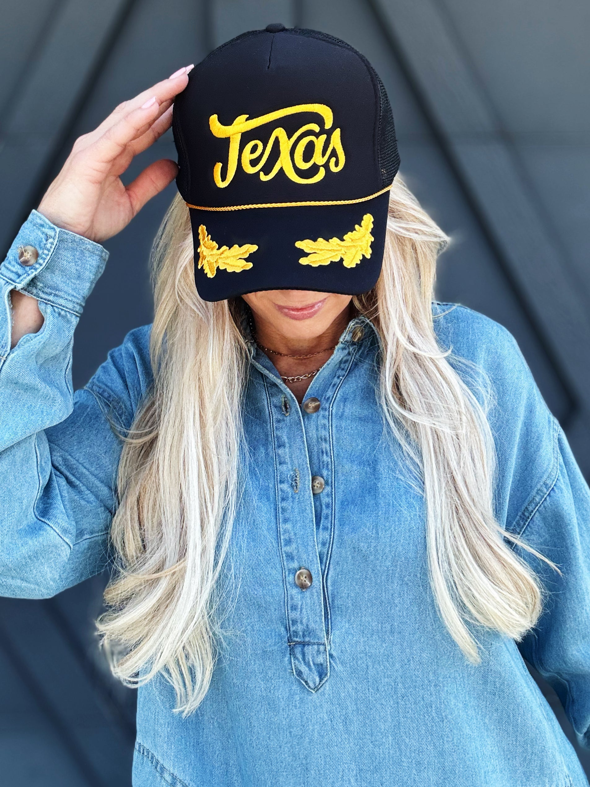 Funky Texas Hat In Black and Yellow - Infinity Raine