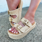 Steve Madden Karrigan Platform Sandals In Natural - Infinity Raine