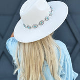 Turquoise Conch Hat In Ivory - Infinity Raine