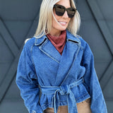 The Trailblazer Trench Coat In Denim - Infinity Raine