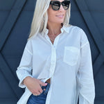 Relaxed Button Down Shirt In White - Infinity Raine