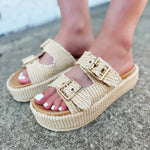 Steve Madden Karrigan Platform Sandals In Natural - Infinity Raine