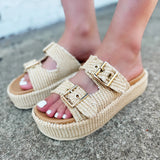 Steve Madden Karrigan Platform Sandals In Natural - Infinity Raine