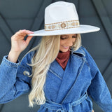 Embroidered Western Hat In Ivory - Infinity Raine