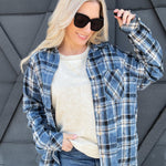 Laura Acid Wash Flannel Shirt In Blue - Infinity Raine