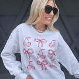 Cherries N' Bows Sweatshirt In White - Infinity Raine