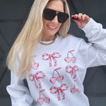 Cherries N' Bows Sweatshirt In White - Infinity Raine