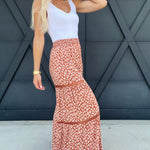 Wide Leg Cactus Print Palazzo Pants In Adobe - Infinity Raine