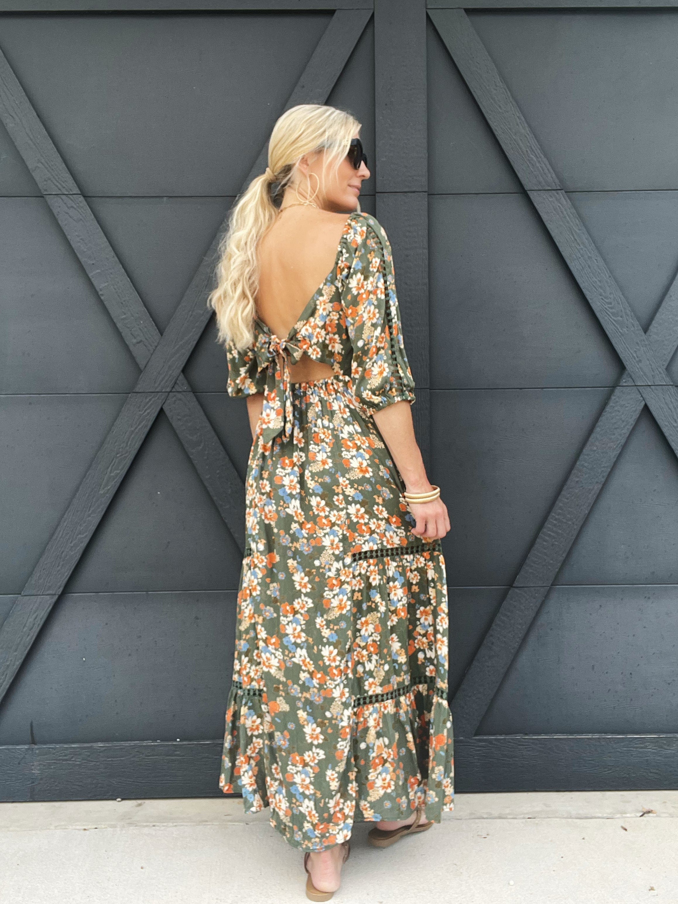 Bubble Sleeve Maxi In Watercress - Infinity Raine