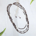 Layered Beaded Necklace In Copper And Ivory - Infinity Raine