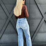 Ella Super High Rise Wide Leg Jeans In Cambridge - Infinity Raine