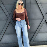 Ella Super High Rise Wide Leg Jeans In Cambridge - Infinity Raine