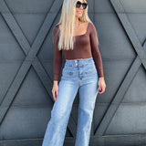 Ella Super High Rise Wide Leg Jeans In Cambridge - Infinity Raine