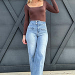 Ella Super High Rise Wide Leg Jeans In Cambridge - Infinity Raine