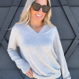 be cool Tops - Sweaters Cashmere Blend V-Neck In Heather Grey