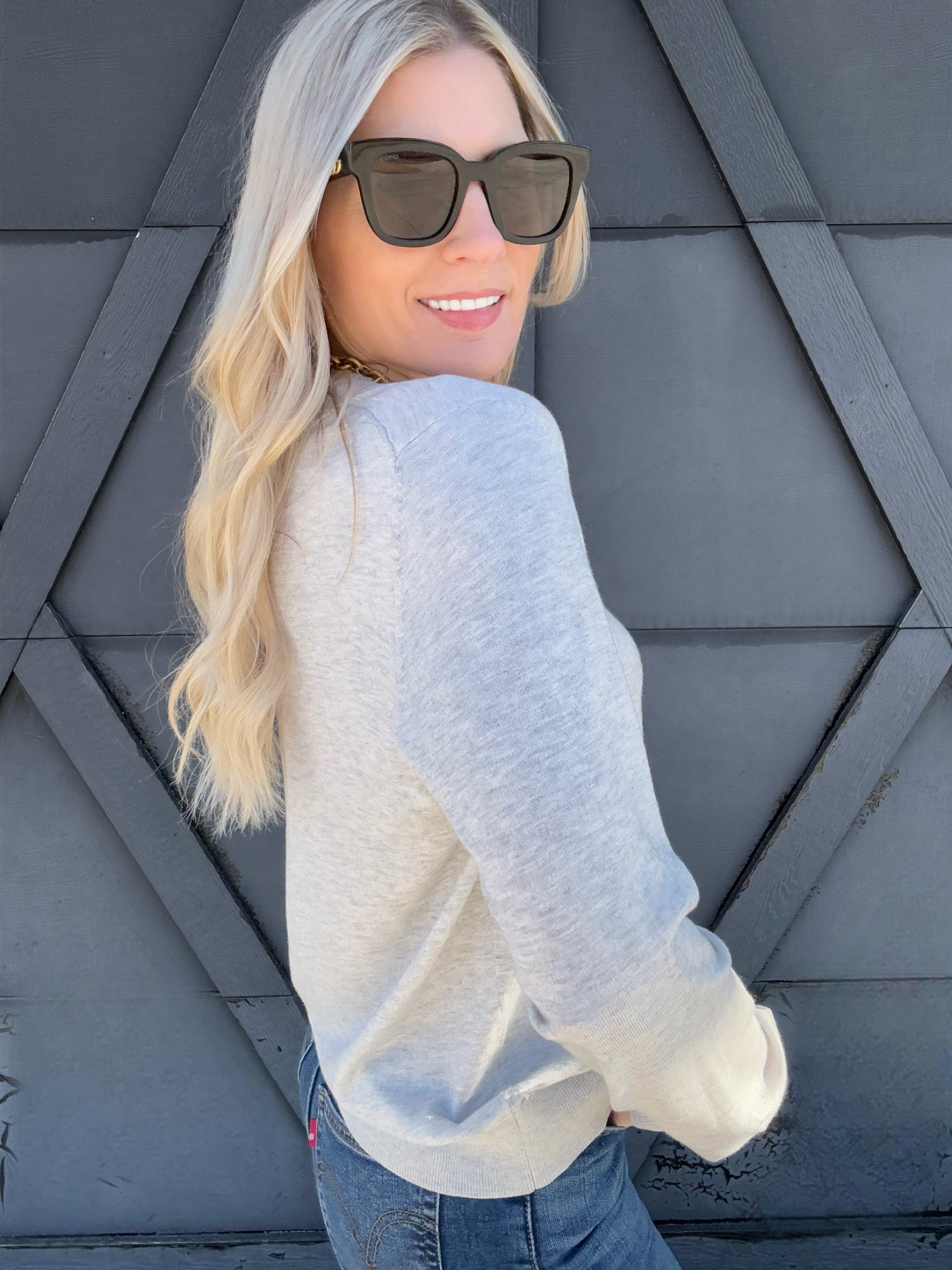 be cool Tops - Sweaters Cashmere Blend V-Neck In Heather Grey