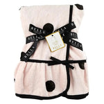 Plush Spa Wrap In Blush/Black Dots - Infinity Raine