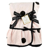 Plush Spa Wrap In Blush/Black Dots - Infinity Raine