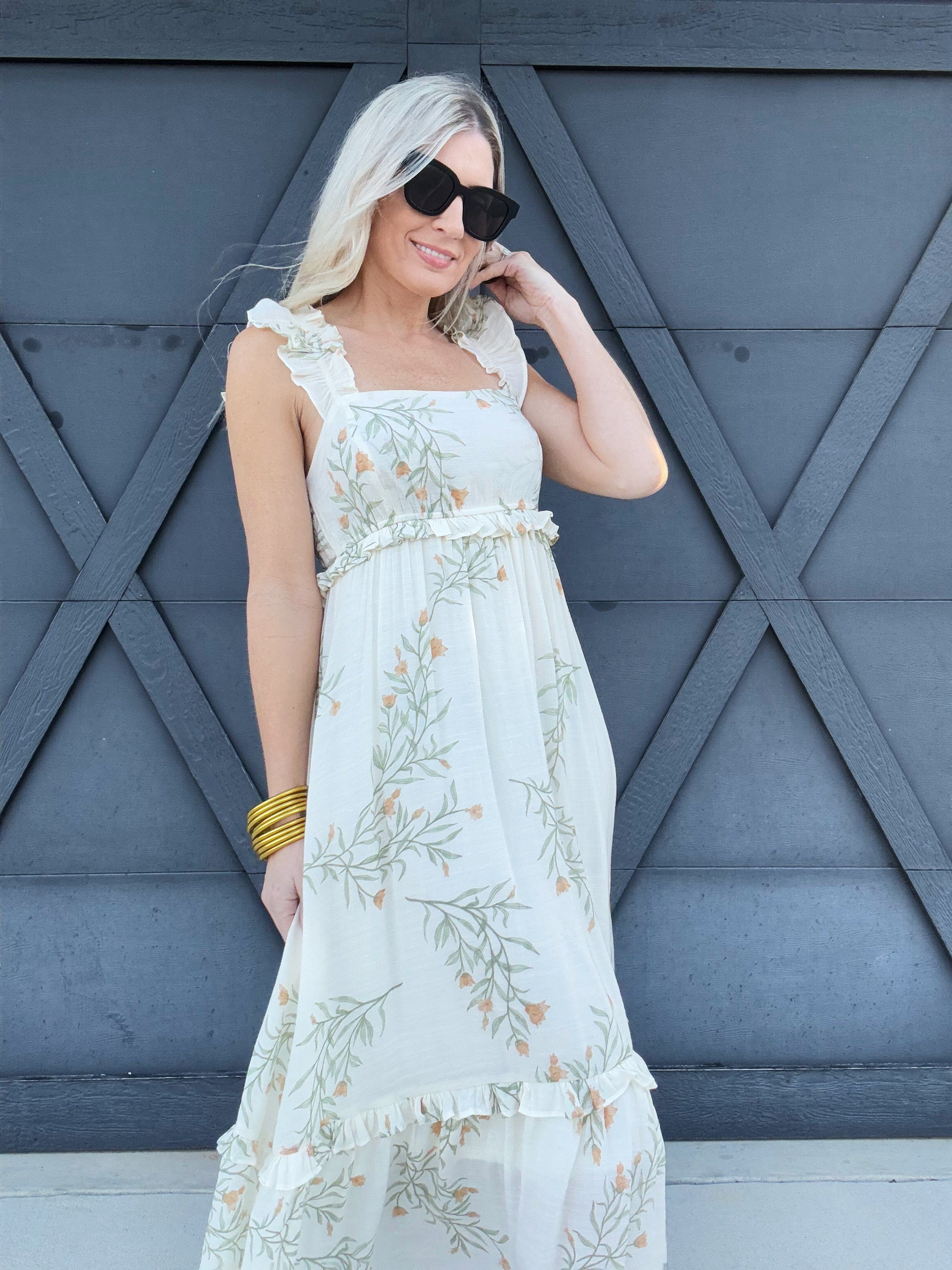 blu pepper Dresses Brunch Maxi Dress In Ivory