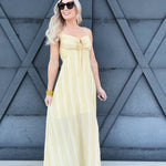 Striped Sunshine Maxi Dress In Yellow - Infinity Raine