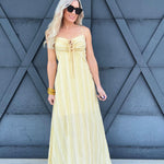 Striped Sunshine Maxi Dress In Yellow - Infinity Raine