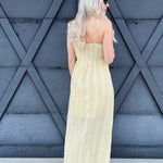 Striped Sunshine Maxi Dress In Yellow - Infinity Raine