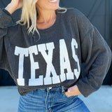 Texas Comfy Graphic Sweatshirt In Black - Infinity Raine