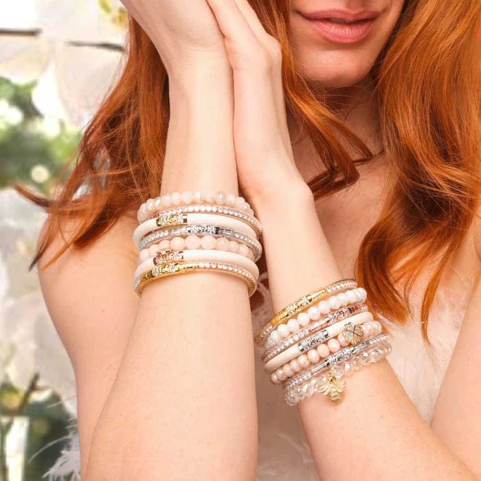 BuDhaGirl All Weather Bangles (Three Kings) In Ivory - Infinity Raine