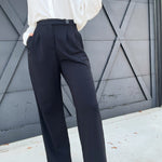 Office Essential High Waisted Pants-Black - Infinity Raine