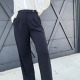 Office Essential High Waisted Pants-Black - Infinity Raine