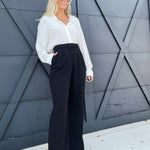 Office Essential High Waisted Pants-Black - Infinity Raine