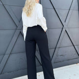 Office Essential High Waisted Pants-Black - Infinity Raine