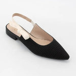 Serenity Slingback Bow Flat In Black - Infinity Raine