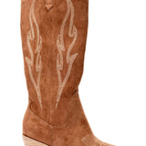 Corkys Headliner Boots In Tobacco Faux Suede - Infinity Raine